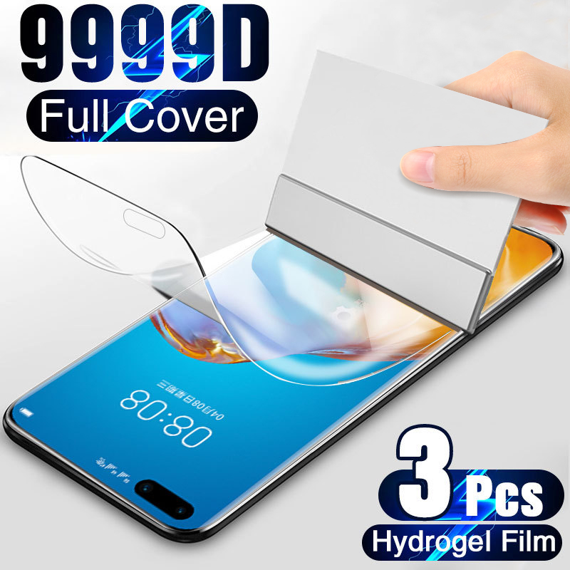 Curved Edge Screen - 3PCS Hydrogel Screen Protector voor Huawei