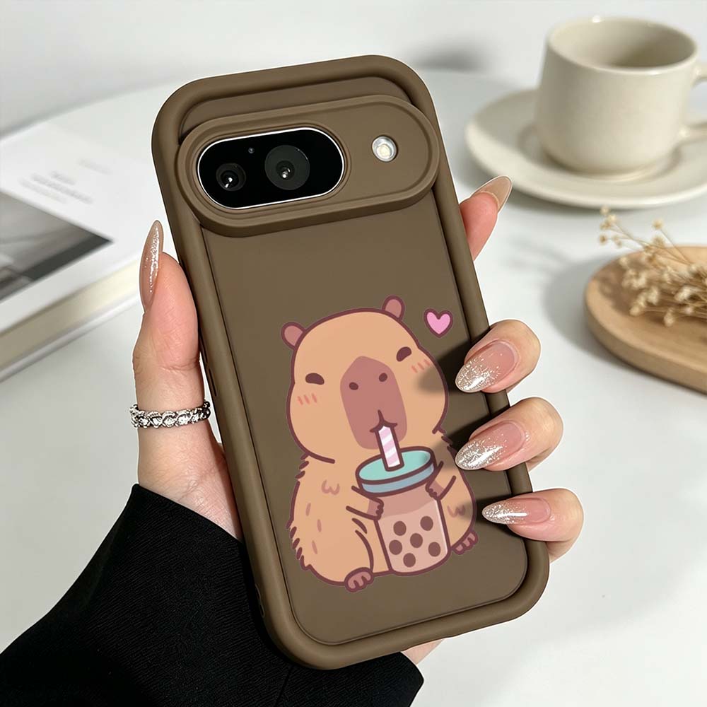 Google Pixel 9 Pro - Minimalistische Capybara Patroon Telefoonhoesje Voor Google