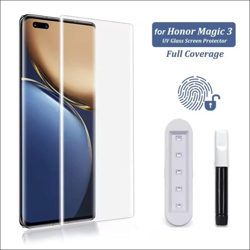 Apple Iphone 15 Pro Max - UV-vloeibare full glue gehard glasfolie voor