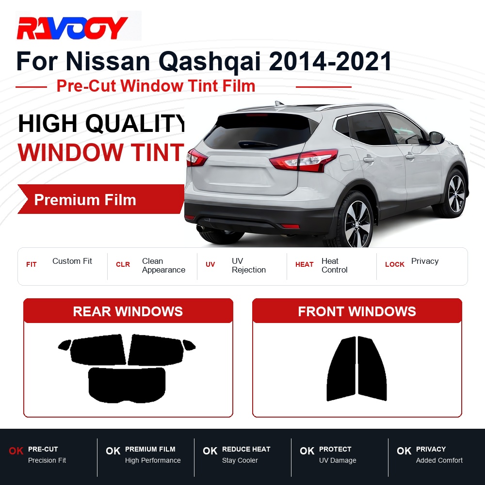 Privacy Screen Protector - Premium voorgeknipte raamfolie voor Nissan Qashqai